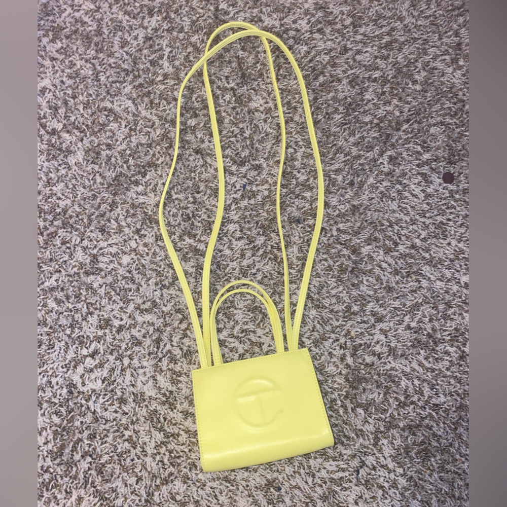 Yellow mini telfar bag